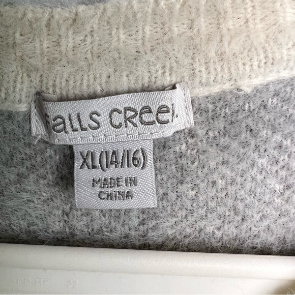 Falls Creek Women's Leopard Print Sweater Size XL 16 18 Off White Gray Flurry - Picture 7 of 10